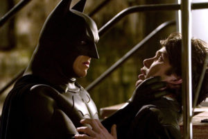 Christian Bale i Cillian Murphy na planie filmu "Batman: Początek". źródło: filmweb.pl